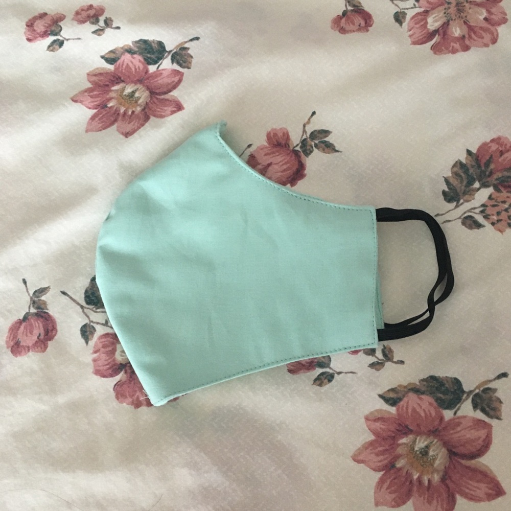 KIDS Mint Light Turquoise, Solid Quality Face Mask - Picture 3 of 6
